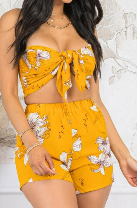 Short Set Tropical Print