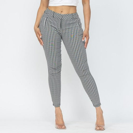 Printed ankle length skinny pants