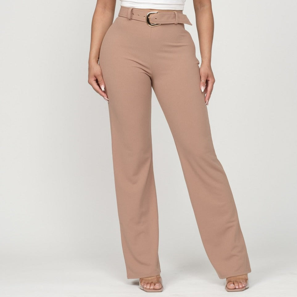 Solid Wide Leg Pants