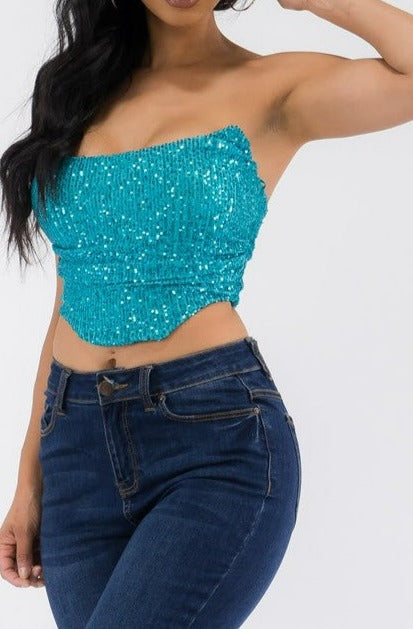 Strapless Sequin Corset