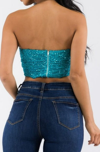 Strapless Sequin Corset